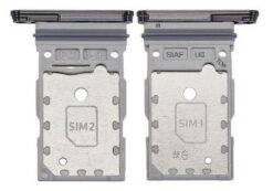SIM card holder Samsung S911/S916 S23/S23 Plus Dual Black original (service pack)