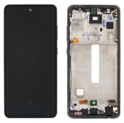 LCD screen Samsung A528 A52S 2021 with touch screen and frame Awesome Black OLED (real size)