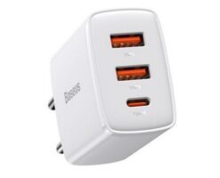 Charger Baseus (CCXJ-E02) (1xUSB-C;2xUSB 3A 30W) white