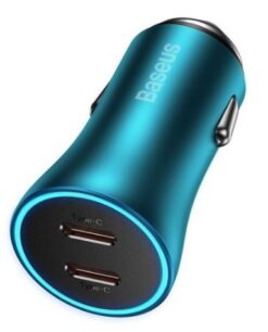 Car charger Baseus (CCJDZ-CC) (2xUSB-C 40W) blue