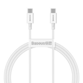 Kaabel Baseus Superior alates Type-C kuni Type-C 100W 1.0m valge CATYS-B02