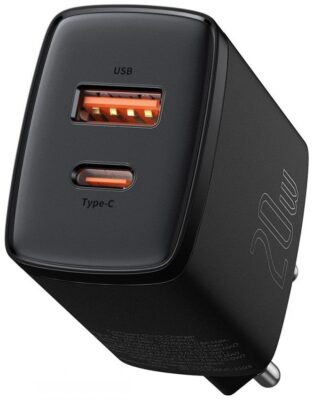 Laadija Baseus Compact Quick Charger 20W USB-C/USB-A must CCXJ-B01