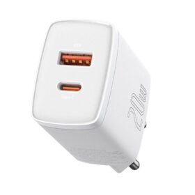 Laadija Baseus Compact Quick Charger 20W USB-C/USB-A valge CCXJ-B02