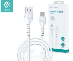 Laadimisjuhe Devia Kintone microUSB 1.0m valge 5V 2.1A
