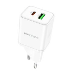 Laadija Borofone BN7 20W USB-C/USB-A valge