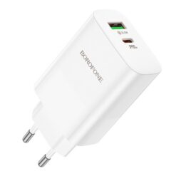 Laadija Borofone BN10 65W GaN USB-C/USB-A valge