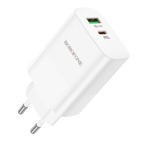 Laadija Borofone BN10 65W GaN USB-C/USB-A valge