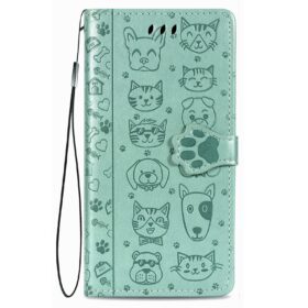 Telefoniümbris Cat-Dog Samsung A346 A34 5G roheline