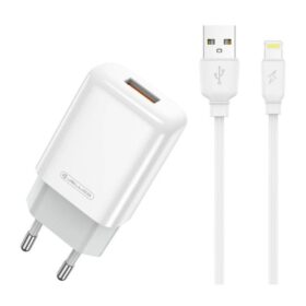 Laadija Jellico EU01 2.4A USB-A + USB-A to Lightning cable 1.0m valge
