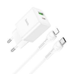 Laadija Hoco N28 20W USB-C/USB-A + USB-C to Lightning cable 1.0m valge