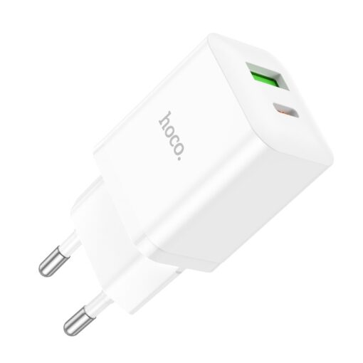 Laadija Hoco N28 20W USB-C/USB-A valge