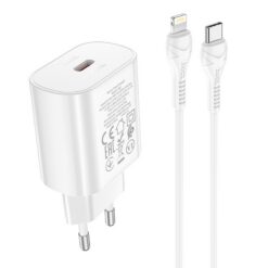 Laadija Hoco N22 25W USB-C + USB-C to Lightning cable 1.0m valge