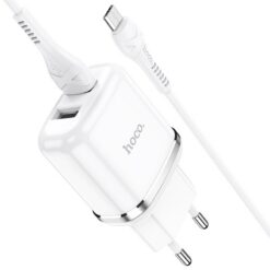 Laadija Hoco N4 12W 2xUSB-A + USB-A to MicroUSB cable 1.0m valge