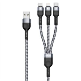 Laadimisjuhe DUZZONA A3 3in1 microUSB-Lightning-Type-C 1.2m hall