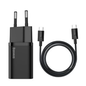 Laadija Baseus Super Si 25W USB-C + USB-C to USB-C cable 1.0m must TZCCSUP-L01