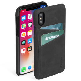 Kaitseümbris kahe kaarditaskuga Sunne, Apple iPhone Xs Max, naturaalsest nahast, must, Krusell