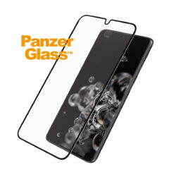 Ekraanikaitse Biometric, Samsung Galaxy S20 Ultra, painduv, sõrmejäljetoega, ümbrisesõbralik, musta äärega, PanzerGlass