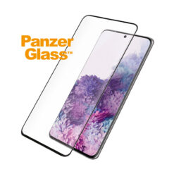 Kaitseklaas Samsung Galaxy S20, sõrmejäljetoega, ümbrisesõbralik, kumera musta äärega, PanzerGlass