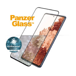 Kaitseklaas Samsung Galaxy S21+ 5G, sõrmejäljetoega, ümbrisesõbralik, musta äärega, PanzerGlass