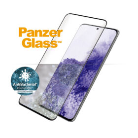 Kaitseklaas Samsung Galaxy S21 Ultra 5G, sõrmejäljetoega, ümbrisesõbralik, kumera musta äärega, PanzerGlass