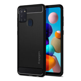 Kaitseümbris Rugged Armor, Samsung Galaxy A21s, must, Spigen