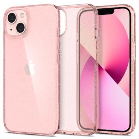 Kaitseümbris Liquid Crystal Glitter, Apple iPhone 13 mini, roosa läbipaistev, sädelusega, Spigen