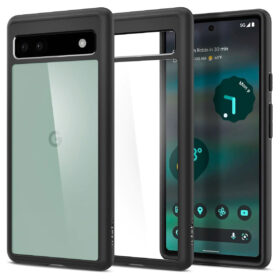 Kaitseümbris Ultra Hybrid, Google Pixel 6a, läbipaistev musta äärega, Spigen