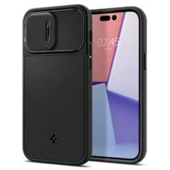 Kaitseümbris Optik Armor MagFit, Apple iPhone 14 Pro Max, must, kaamera kattega, MagSafe, Spigen