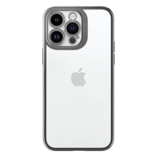Kaitseümbris Optik Crystal, Apple iPhone 14 Pro, tagakaamera kaitsega, läbipaistev tumehalli äärega, Spigen - Image 2