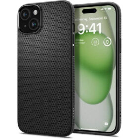 Kaitseümbris Liquid Air, Apple iPhone 15 Plus, must, Spigen