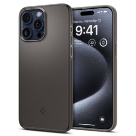 Kaitseümbris Thin Fit, Apple iPhone 15 Pro, tumehall, õhuke, Spigen