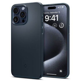 Kaitseümbris Thin Fit, Apple iPhone 15 Pro, sinakashall (Metal Slate), õhuke, Spigen