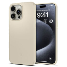 Kaitseümbris Thin Fit, Apple iPhone 15 Pro, beež, õhuke, Spigen