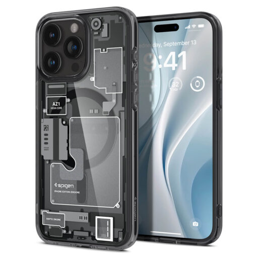 Kaitseümbris Ultra Hybrid Zero One MagFit, Apple iPhone 15 Pro, tumehalli ääre ja MagSafe ringiga, Spigen