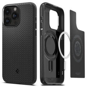Kaitseümbris Mag Armor, Apple iPhone 15 Pro Max, must, MagSafe, Spigen