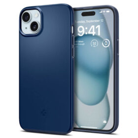 Kaitseümbris Thin Fit, Apple iPhone 15, tumesinine, õhuke, Spigen