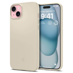 Kaitseümbris Thin Fit, Apple iPhone 15, beež, õhuke, Spigen