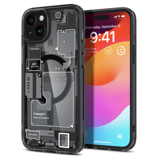 Kaitseümbris Ultra Hybrid Zero One MagFit, Apple iPhone 15, tumehalli ääre ja MagSafe ringiga, Spigen