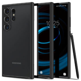 Kaitseümbris Ultra Hybrid, Samsung Galaxy S24 Ultra, läbipaistev musta äärega, Spigen
