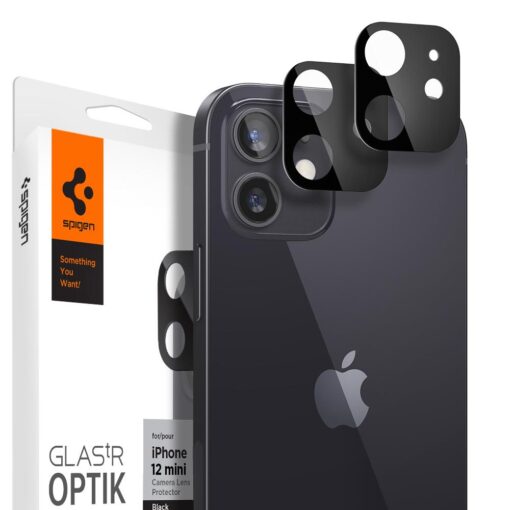 Tagakaamera kaitseklaas Optik Lens Protector, Apple iPhone 12 mini, komplektis 2tk, must, Spigen