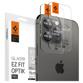 Tagakaamerate kaitseklaasid EZ Fit Optik Pro Lens Protector, Apple iPhone 14 Pro / 14 Pro Max, komplektis 2tk, must, Spigen