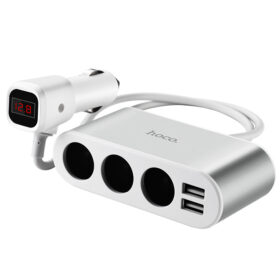 Auto pistikupesa jagaja Hoco Z13 2 USB pesa ja 3 pistikuga