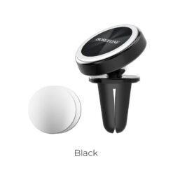 Auto telefonihoidik Borofone BH6, paigaldatud ventilatsioonivõre külge, magnetiline, must