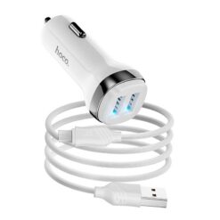 Autolaadija Hoco Z40 Superior Dual Port + MicroUSB valge