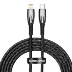 USB-kaabel USB-C <-> Apple iPhone Lightning otsik, 2m, 20W, must, vastupidav, Baseus