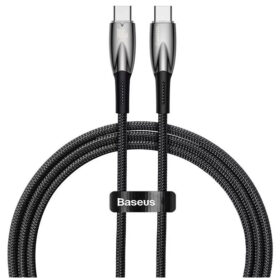 USB-kaabel USB-C otsik <-> USB-C otsik, 1m, 100W, must, vastupidav, Baseus