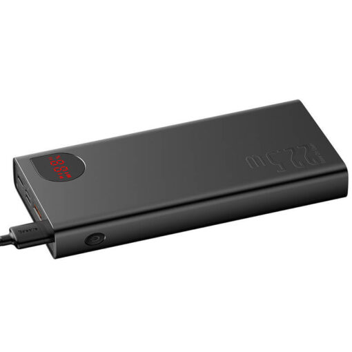 Akupank 2x USB + USB-C pesaga, 20.000 mAh, 22.5W, metallist korpus, must, Baseus - Image 2