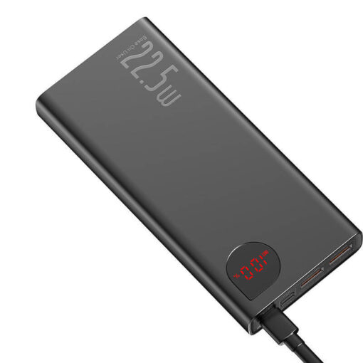 Akupank 2x USB + USB-C pesaga, 20.000 mAh, 22.5W, metallist korpus, must, Baseus - Image 3