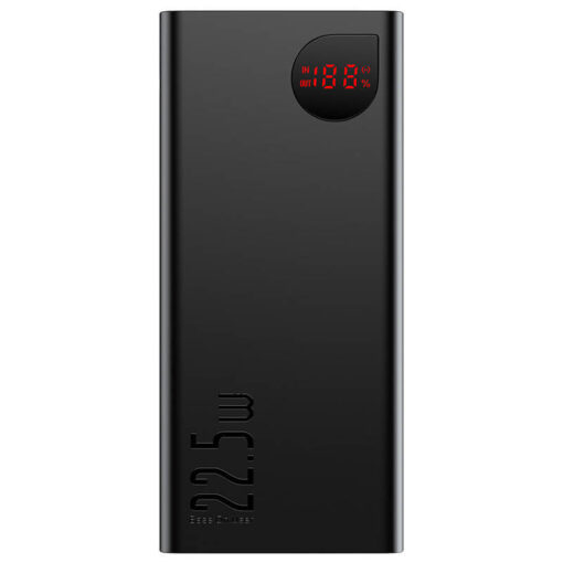 Akupank 2x USB + USB-C pesaga, 20.000 mAh, 22.5W, metallist korpus, must, Baseus - Image 6