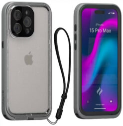Veekindel tugev kaitseümbris Total Protection, Apple iPhone 15 Pro Max, IP68, titaanium-hall, Catalyst